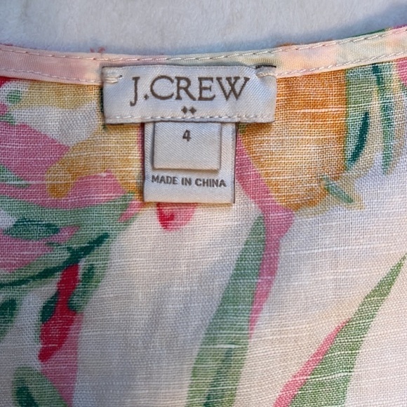 New Without Tags J.Crew Factory Hawaiian Linen Peplum Top Size 4 - Picture 10 of 12